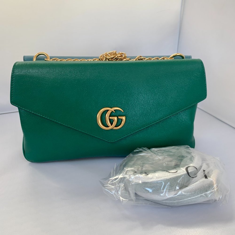 Gucci Thiara Double Envelope Shoulder Bag in Green NEW NEVER WORN W DUSTBAG - Picture 15 of 16